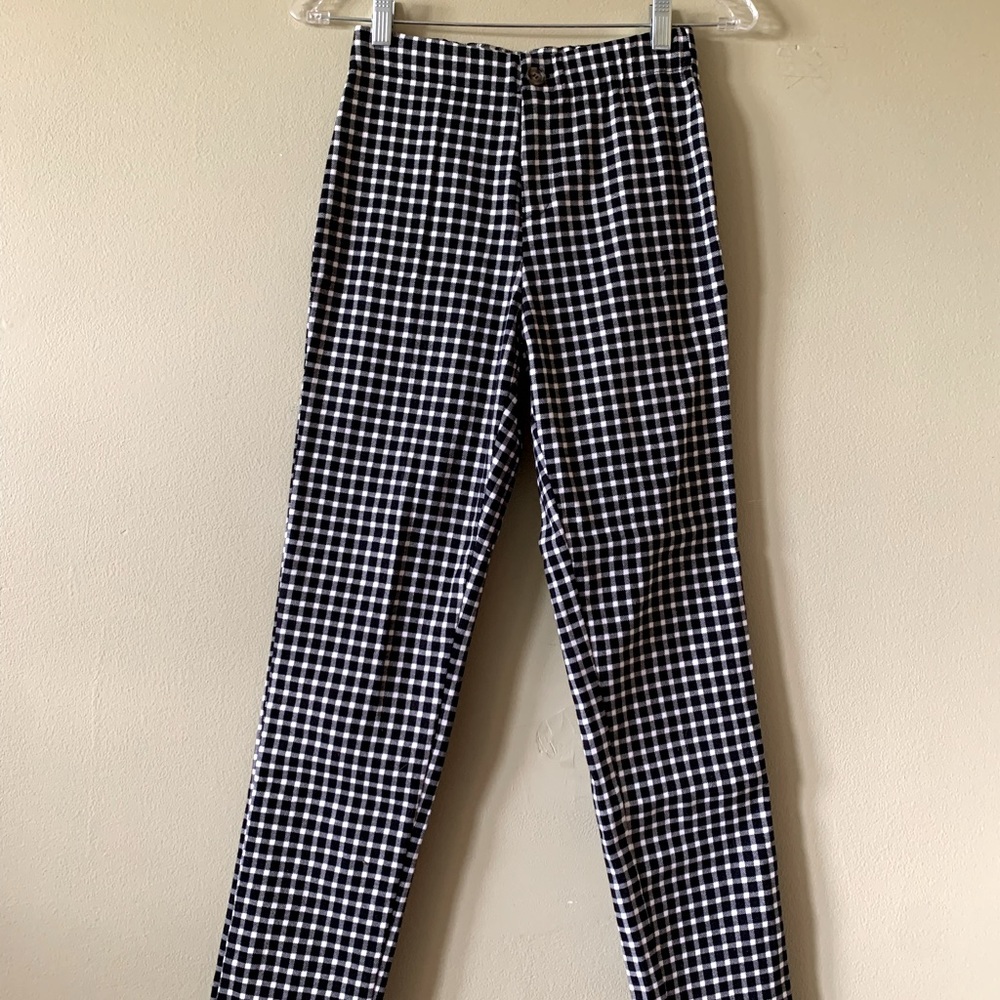 Bohme gingham houndstooth plaid tailored pants size XS